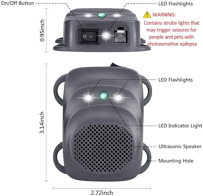 Angveirt Under Hood Rodent Repeller Ultrasonic Rodent Repellent for Car Engine Rat Deterrent Keep Mice Out of Vehicle 24V 12V Mouse Repeller Wires RV Protection 2 Pack