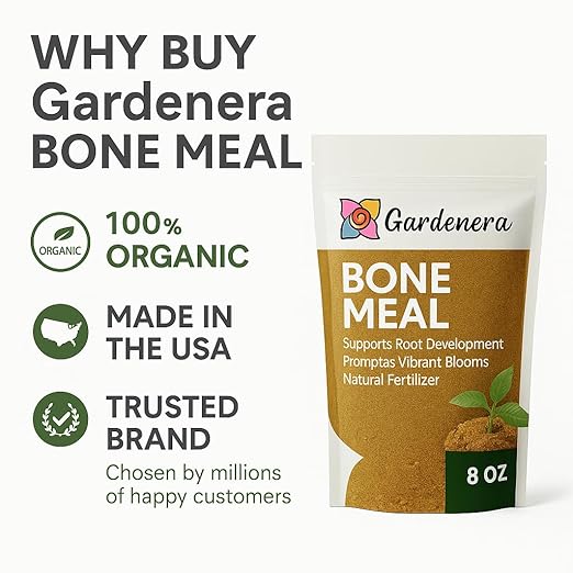 𝐁𝐄𝐒𝐓𝐒𝐄𝐋𝐋𝐄𝐑 Organic Bone Meal Fertilizer by Gardenera (4-12-0 NPK) All-Natural Plant Food Source of Nitrogen and Phosphorus for Bulbs, Gardens, Potted Plants, Trees, and Shrubs - 10 QUARTS