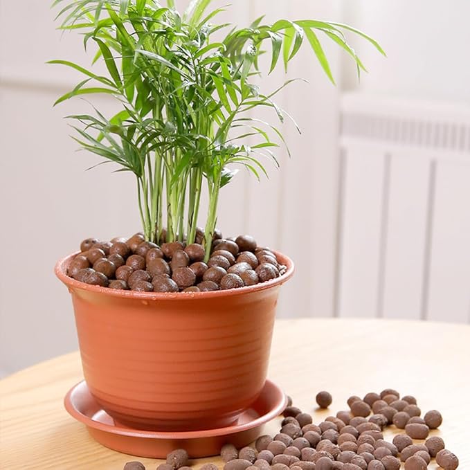 YISZM Clay Pebbles for Plants, 8mm-12mm Expanded LECA Balls Plant Garden Soil, Hydroponic, Aquaponics, Natural Leca Balls for Soil Root Development, Orchid Potting Mix, 2lb