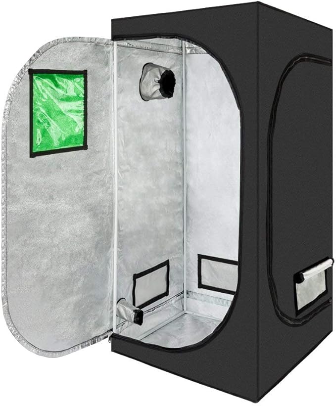 Grow Tent, Indoor Mylar Hydroponics Indoor Gardening Grow Tent Room with Observation Window and Floor Tray (36" x 36" x 72")