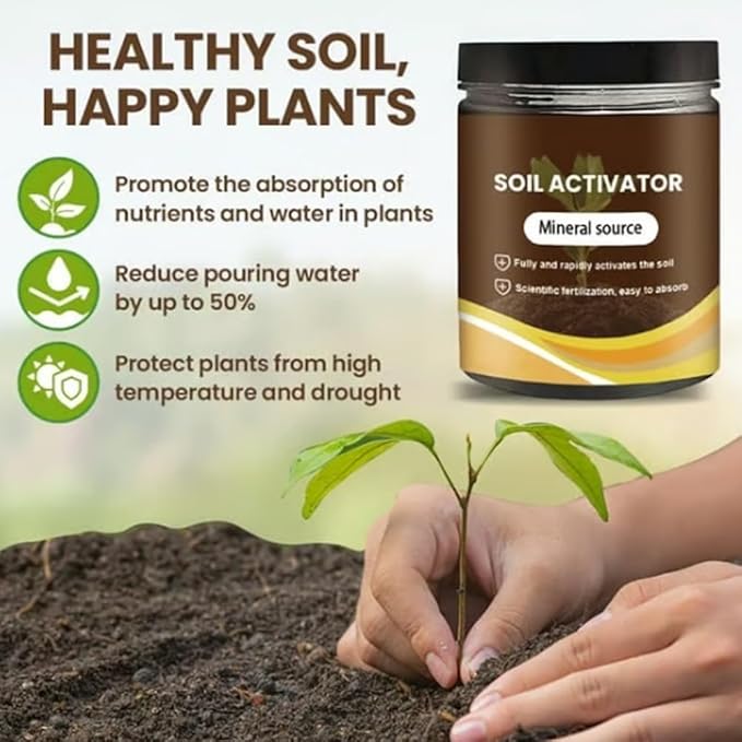 Soil Activator - Organic Soil Activator & Plant Fertilizer, Water Soluble Garden Booster, Natural Root Growth Enhancer,Improve Plant Growth Environment (3Pcs)