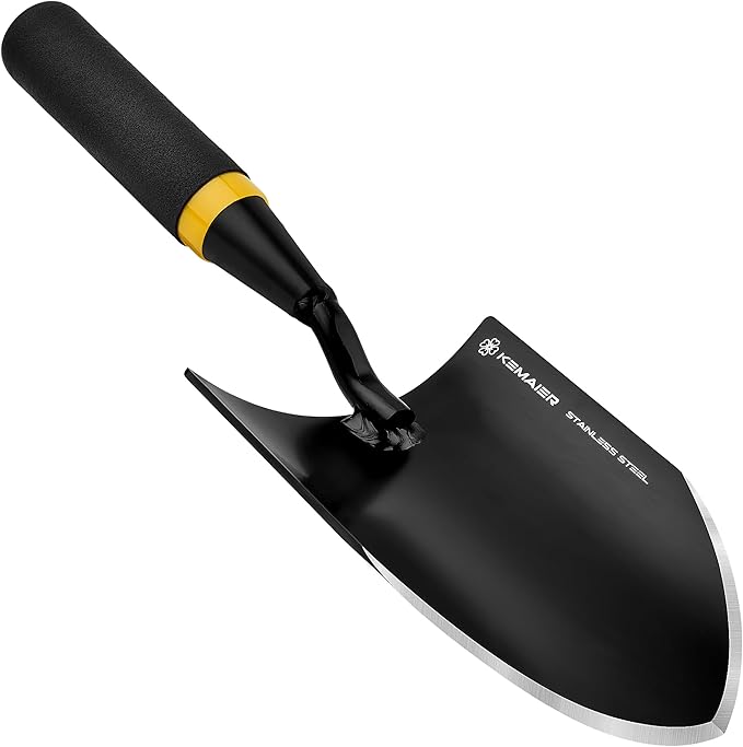 Kemaier Heavy Duty Stainless Steel Garden Trowel and Shovel, Easy Digging and Weeding, Durable Garden Tools for Gardening and Planting