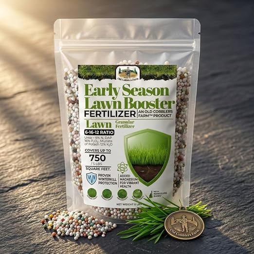 Old Cobblers Farm Wicked Growth Early Season Lawn Booster 6-16-12 – Starter Lawn Fertilizer for Strong Root Development (5 lbs | 10 lbs | 15 lbs | 20 lbs) (20 lbs)