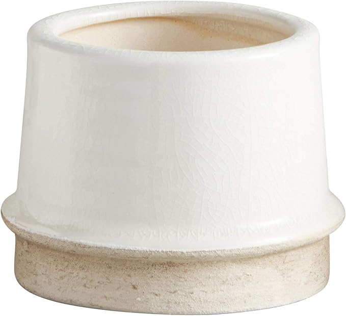 47th & Main Modern Ceramic Planter Pot, Medium, White