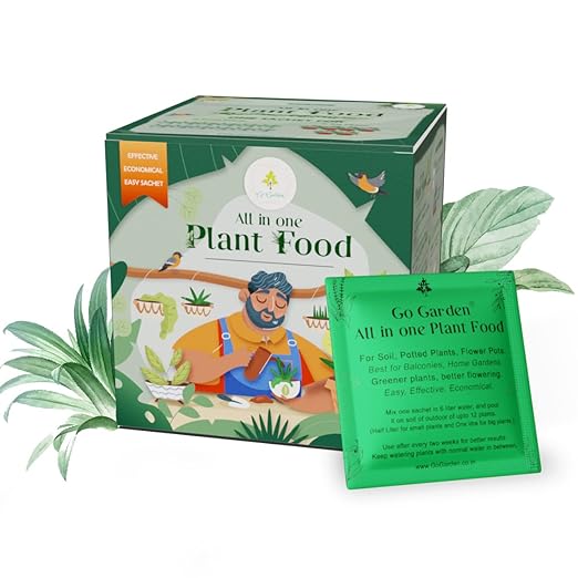 Go Garden All in One Plant Food Fertilizer | Better Plant Growth Guaranteed - Water Soluble Formula for Easy Use of Plants | 10 sachets, 250 gm