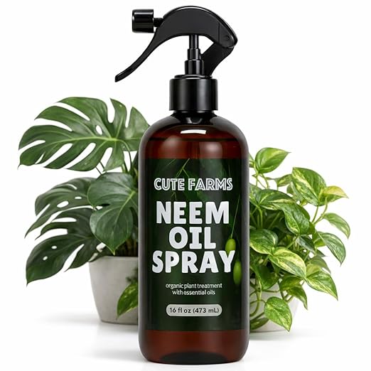 Organic Neem Oil with Essential Oils (16 fl oz) – Plant Spray for Indoor & Outdoor Plants – Cute Farms