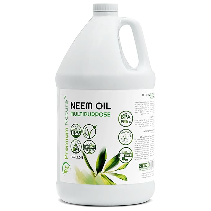 Premium Nature Organic Neem Oil for Skin and Hair Need Oil 100% Pure Cold Pressed for Essential Oil Mixing Neem Oils for Plants Neem Cake Massage Oil Neems Spray for Indoor Plants 1 Gallon