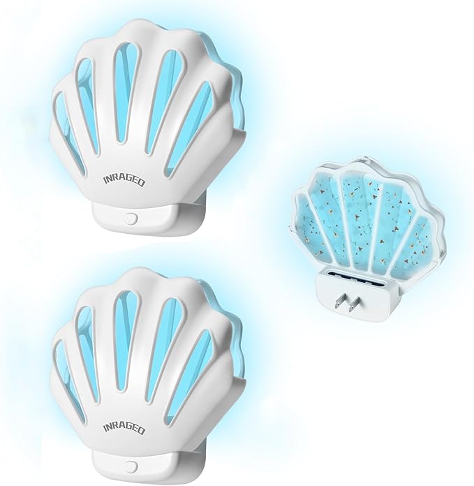 Gnat Traps for House Indoor HU002 Plug-in Fly Trap Indoor, Electric Gnat Killer Indoor Catcher Flying Insect Trap with Night Light UV Attractant Catcher for Bedroom, Kitchen, Office (2 Pack, White)