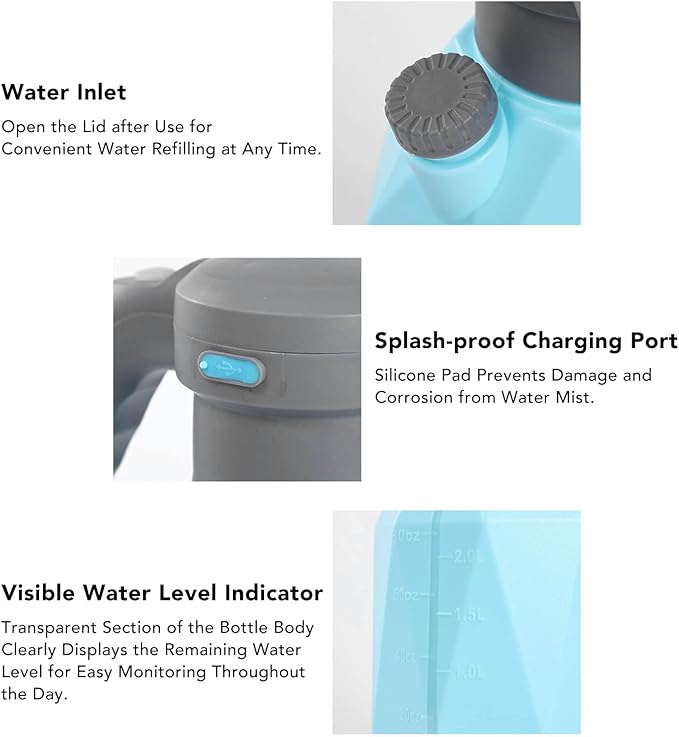 3L Electric Spray Bottle, Plant Mister Automatic Watering Can Rechargeable Battery Powered Sprayer for Garden Indoor Outdoor Plants Cleaning (with Swivel Nozzle)