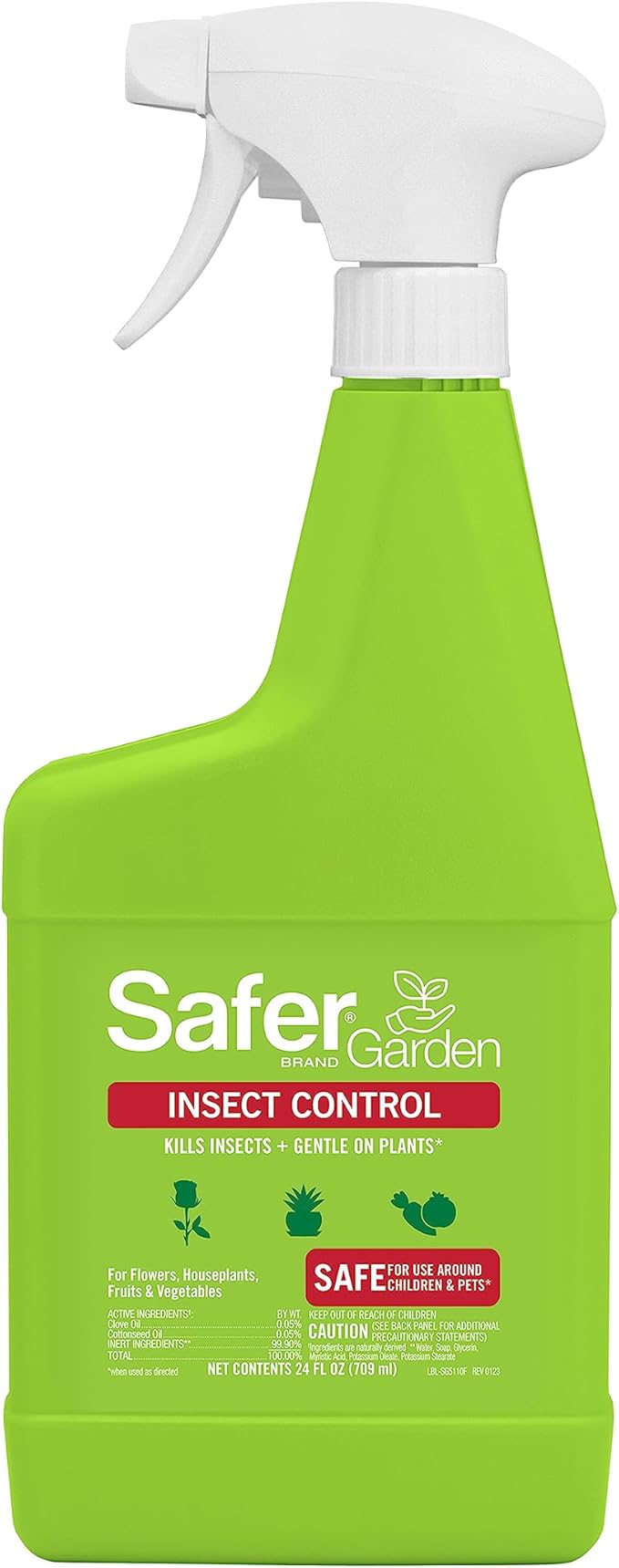 Safer Brand Garden Insect Control and Killer Spray – Kills Aphids Beetles, Boxelder Bugs, Caterpillars, Earwigs, Spider Mites, Stink Bugs & More – Natural Oils Gentle on Plants, SG5110 – 24 fl oz