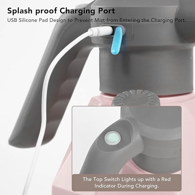 3L Electric Spray Bottle, Plant Mister Automatic Watering Can Rechargeable Battery Powered Sprayer for Garden Indoor Outdoor Plants Cleaning (with Swivel Nozzle)