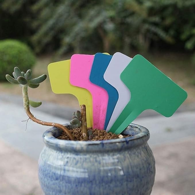 50Pcs Orange Plant Tags Plastic T-Type Nursery Garden Labels Markers Plant Stakes Garden Decoration, Pots, Plant Labels, Plant Container Accessories