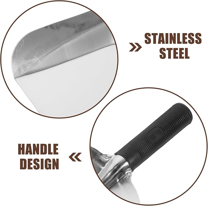 Kisangel Stainless Steel Garden Hand Trowel Small Square Shovel Lightweight Digging Tool for Transplanting and Soil Loosening 11.61X5.11In