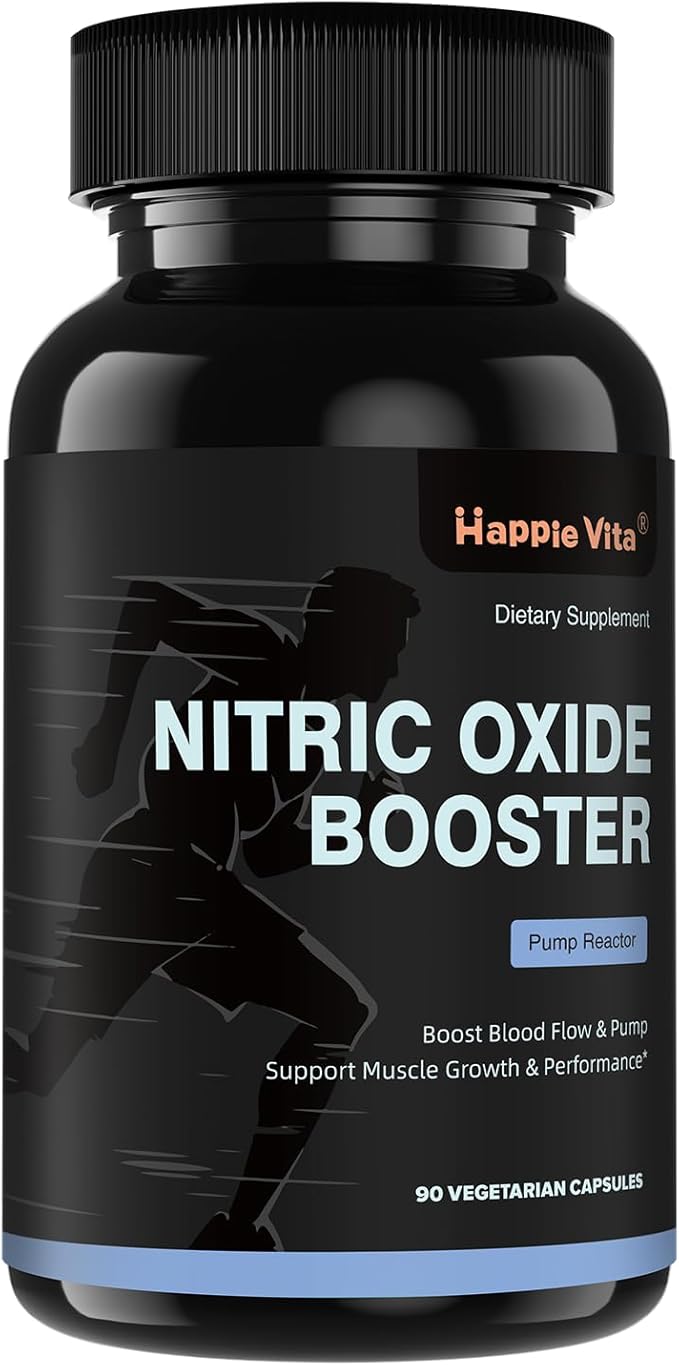 Nitric Oxide Booster Supplement with L Arginine and L Citrulline Essential Amino Acids and Beet Root Extract, CoQ10, Energy, Heart Health, Muscle Growth & Circulation Support, 90 Capsules