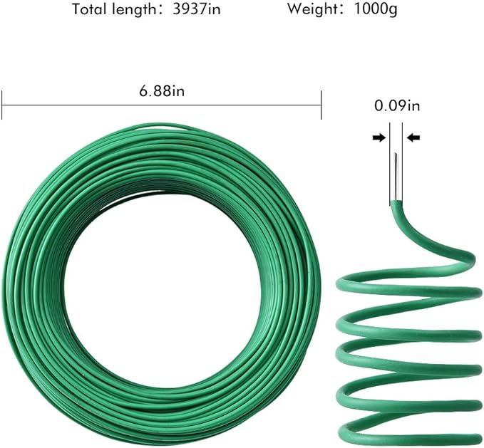 PGarden-EZ Green Soft Twist Tie Tomato Plant Tie TPR Garden Supply, for Supporting Plants and Home Organizing (328 feet/100 Meters)