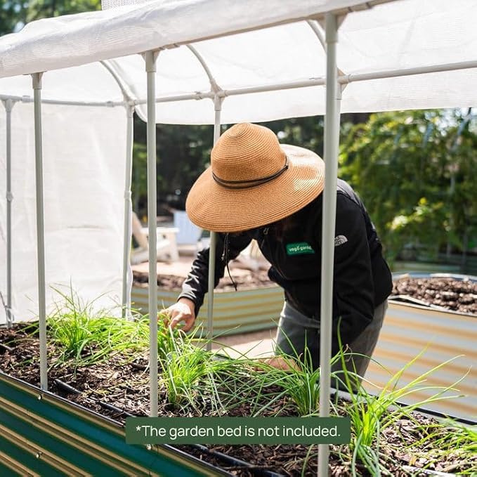 Vego garden 2' x 8' (9 in 1) Cover Netting System, 35% Shading Rate for Plant Protection, Pest Control Frame Cover Kit, Durable & Heavy-Duty Garden Cover (Garden Beds Not Included)