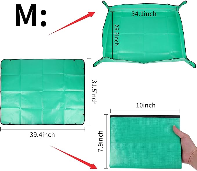 Azureblue Large Plant Repotting Mat, Waterproof Repotting Tray for Indoor Plants Potting Soil, Gardening Tray Mat, Portable Potting Tray Soil Mat for Indoor House Plants Succulents Orchid