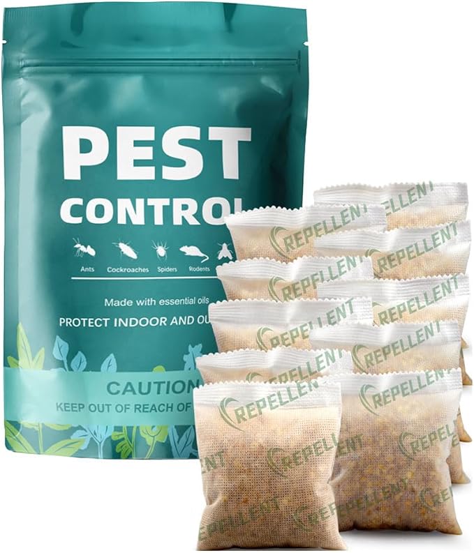 Pest Control Pouches, Rodent Repellent, Mouse Repellent Repel Mice, Mouse,Rats,Ants,Roaches,Spiders, Moths & Other Pest, Rat Repellent Safe for Kids & Pets, Mice Repellent Indoor- 10 Pouches