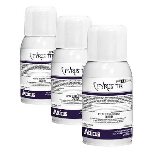 Atticus Pyrus TR Greenhouse Fogger (2oz) - Total Release Pyrethrin Insecticide/Miticide - Controls Mites, Thrips, Aphids, Whiteflies, and Fungus Gnats (Packaging May Vary) (Pack of 3)