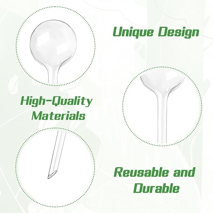 Gddochn 12 Pcs Clear Plant Watering Globes,Garden Plastic Self-Watering Bulbs,Automatic Watering Globes for Plant Indoor Outdoor