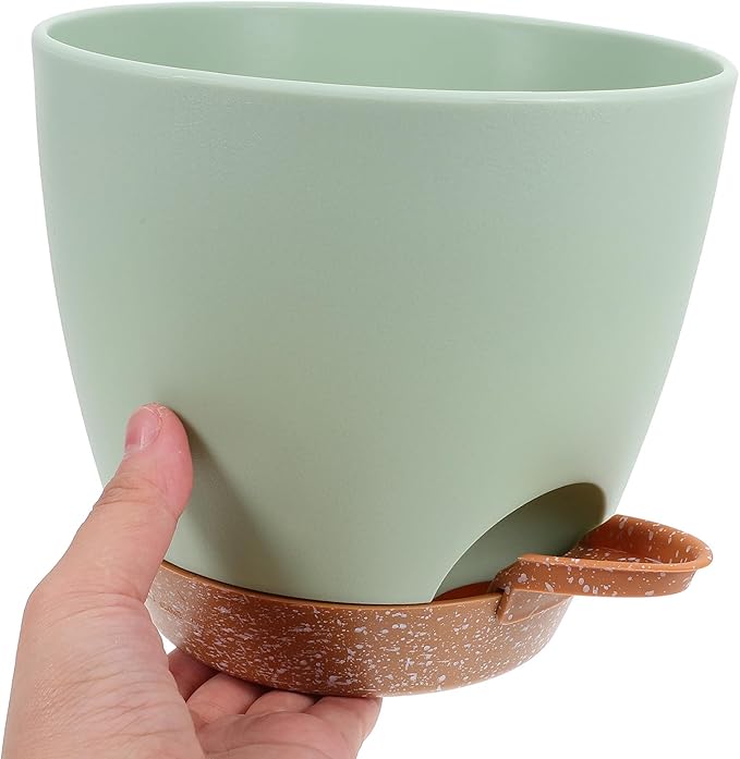 ARTIBETTER 3pcs 7.5 Inch Plastic Self Watering Flower Pots Set with Removable Hydroponic Basin for Indoor Outdoor Succulent Planters Garden Use