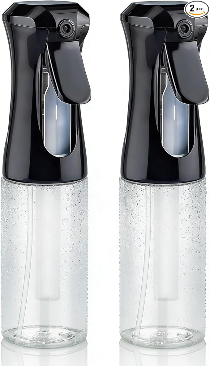 Continuous Spray Bottle, 6.8 OZ Hair Spray Bottles, Ultra-Fine Mister Spray Bottle for Hairstyling, Cleaning, Plants, Pets, Salons, and More (2 Pack)