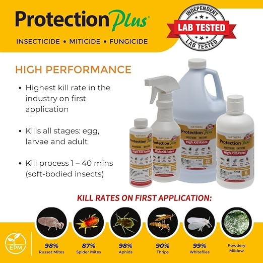 Environmental Plant Management Protection Plus Concentrate | Oil-Free Contact Insecticide for Plants | Kills Aphids, Whiteflies, Spider Mites & Other Soft-Bodied Pests | Natural | Indoor & Outdoor Use