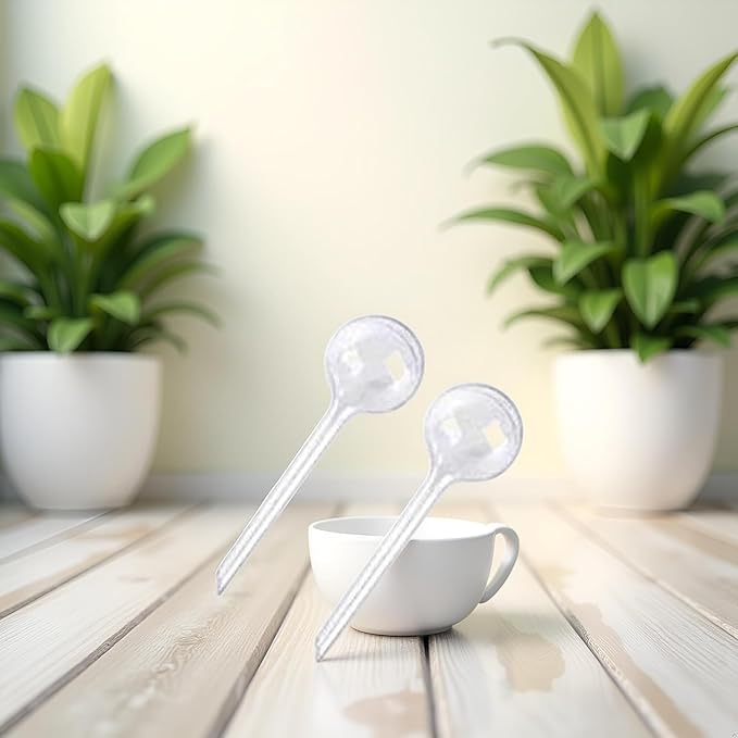 2 Pcs White Automatic Watering Device Globes Vacation Houseplant Pot Waterer Flower Water Watering Self-Watering Stakes Plant Container Accessories
