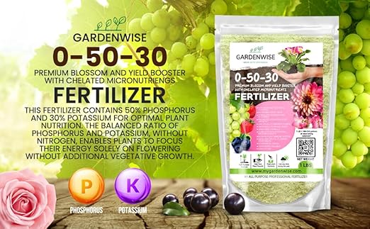 GARDENWISE 0-50-30 Universal Premium Bud and Bloom Booster Increases Flowering & Yield, for Use in Soil and Hydroponics, Super Concentrated Flower Fuel (1 LBS)
