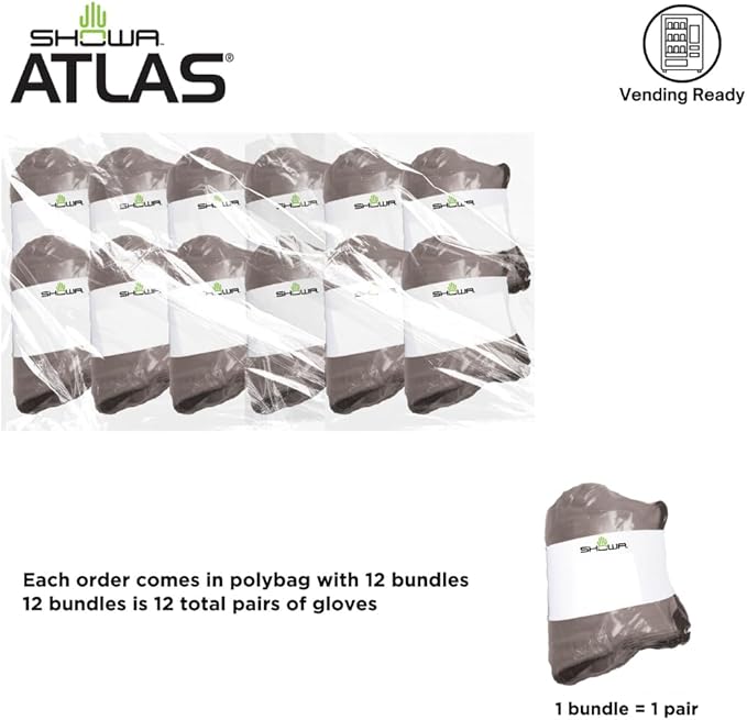 SHOWA Atlas 370B Professional Nitrile Work Gloves,for Landscaping, Gardening & Assembly, General Purpose Gloves