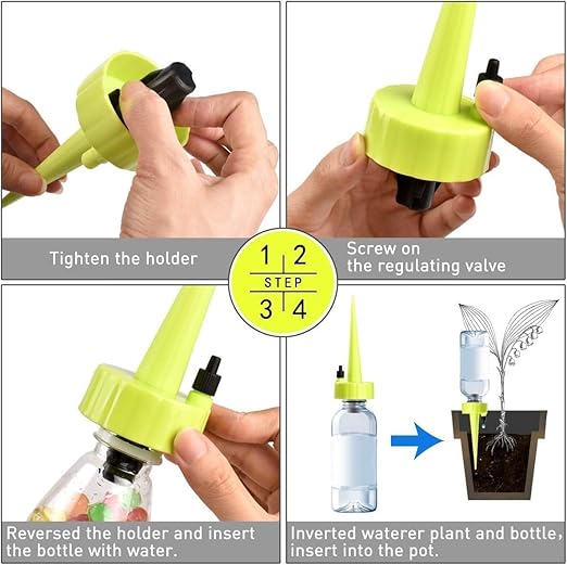 Self Watering Spikes,Plant Waterer,New Upgraded Plant Watering Devices, Automatic Vacation Drip Irrigation Watering Bulbs Globes Stakes System with Slow Release Control Valve Switch (12pcs)