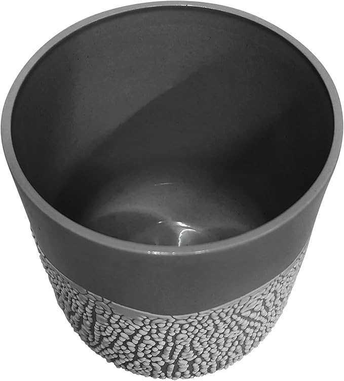 Hosley Set of 2 Lichen Box 5 Inch High Charcoal Floral Planter Ideal Storage or Gift for Wedding Home Study Knickknacks Trinkets Planter Candle Garden O9