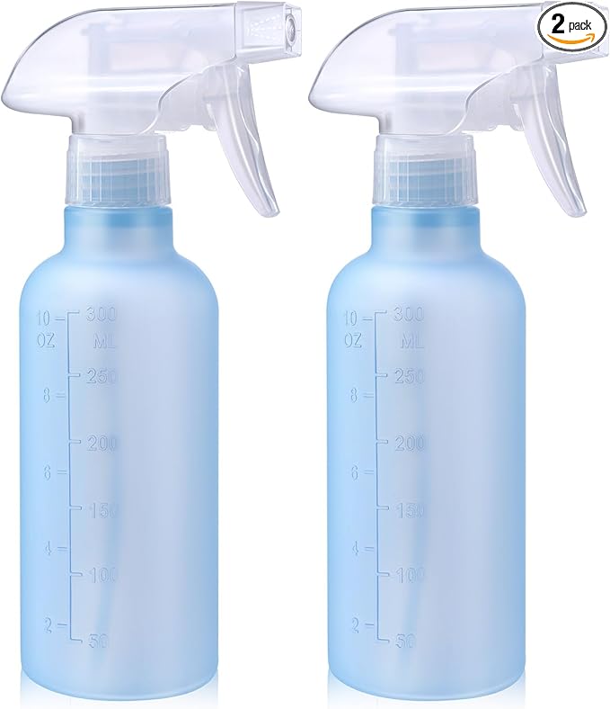 VEXPLO Spray Bottles, Small Water Spray Bottle for Hair Cleaning Plants Pet, Mist/Stream Adjustable, BPA-free Plastic Spray Bottle 10 oz (300ml), Squirt Bottle 2 Pack