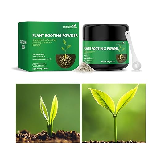 Plant Rooting Powder, Root Growth Stimulator for Cuttings, Seedling and Root Promoter Supports Stronger, Healthier Plants (1PC)