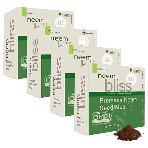 Neem Bliss (40lbs) - Organic Neem Cake for Plants - OMRI-Listed Fertilizer for Plants, Vegetables, Lawns, & Gardening - 100% Natural & Renewable Garden Fertilizer Rich in Vitamins and Nutrients