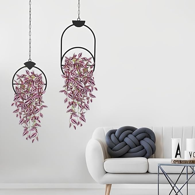 DILATATA Fake Hanging Plants Artificial Hanging Plants 181 Leaves Faux Wandering Jew Hanging Leaves Plant for Wall Shelf Home Indoor Outdoor Decor - 5 Pack