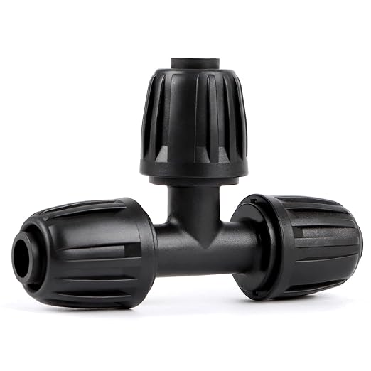 RedChili 14 Pcs 1/2 Inch Irrigation Tubing Tee Fittings, (1/2" ID x0.6-0.65" OD) 16mm Drip Tubing Barbed Locked Nuts Connectors Anti-Drop 1/2" T Parts for Garden Lawn Irrigation System
