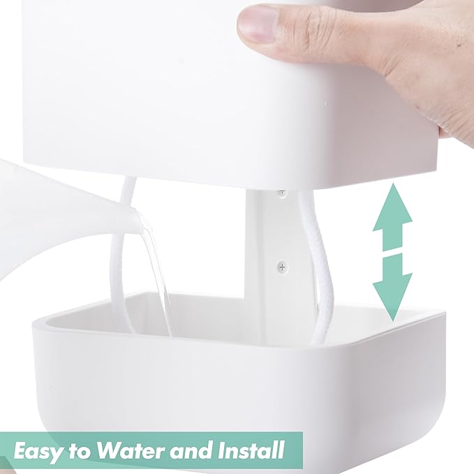 Phoenix Vine 6.5 Inch Wall Mounted Self-Watering Planter Pot for Indoor Houseplants and Herbs | Hanging Planter for Window Sills, Bathroom Walls, Home & Office Décor, White, Set of 1, 01-C-D-1