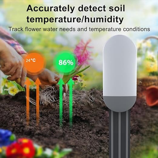 Zigbee Soil Moisture Sensor, Wireless Smart Plant Sensor Leave-in Soil Thermometer, Capacitive Probe, Zigbee Hub Needed IP66 Moisture/Temperature Meter for Garden Planting