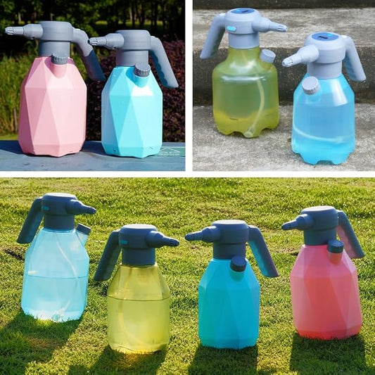 0.5 Gallon Electric Spray Bottle Plant Mister for Indoor/Outdoor Plants, 2L Automatic Watering Can Rechargeable Battery Powered Sprayer with Adjustable Spout for Garden, Fertilizing, Cleaning