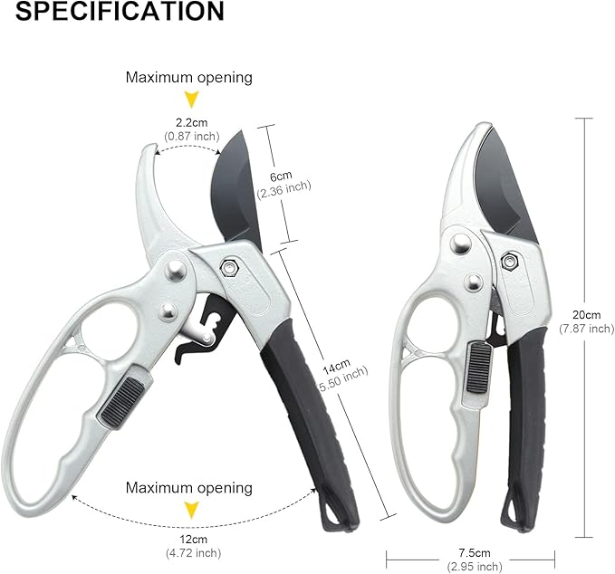 Premium Germany Pruning shears, work 3 times easier, hand pruners heady duty, cutting fresh flower, hedge, herb, live indoor plants, gardener lovers garden scissors, Arthritis weak hand snips
