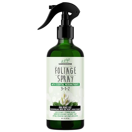 GARDENWISE Peace Lily Foliar Spray - 3-1-2 Plant Fertilizer - Premium Spray for Indoor Plants with Essential Nutrients - Peace Lily Plant Food & Fertilizer - Ready-to-Use (16 OZ)