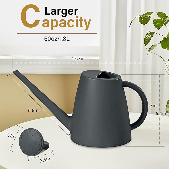 Plastic Watering Can - 1/2 Gallon - Grey