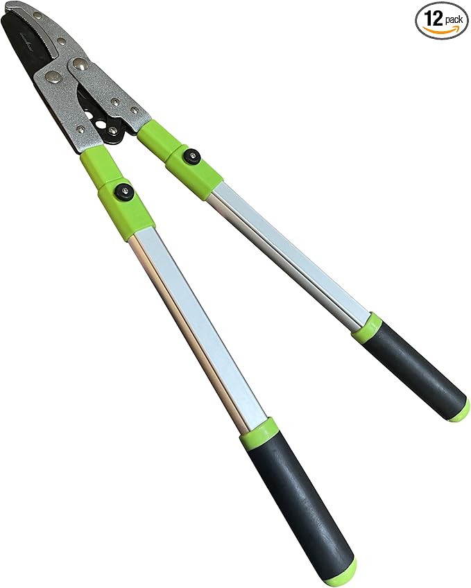 Garden Guru Extendable Anvil Lopper Tree Trimmer w Compound Action, Chops Thick Branches w Ease, 28-40”, Non-Stick High Carbon Steel Blade, Branch Cutter, 2 Inch Clean Cut Capacity - 1 Case (12 Pcs)