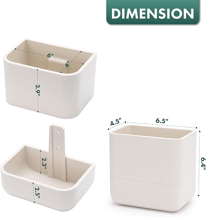Phoenix Vine 6.5 Inch Wall Mounted Self-Watering Planter Pots for Indoor Houseplants and Herbs | Hanging Planter for Window Sills, Bathroom Walls, Home & Office Décor, Oatmeal, Set of 3, 01-C-G-3