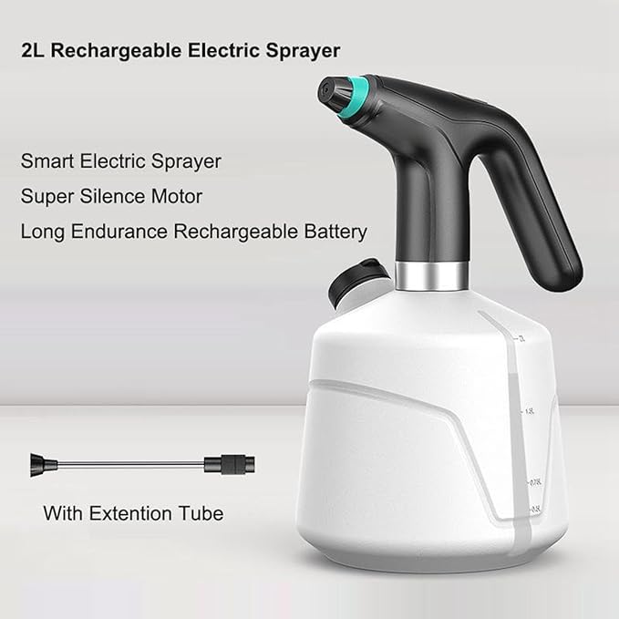 2000ml Electric Plant Sprayer Bottle Automatic Sprayer for Car Detailing and Home Use with Convenient Water Inlet