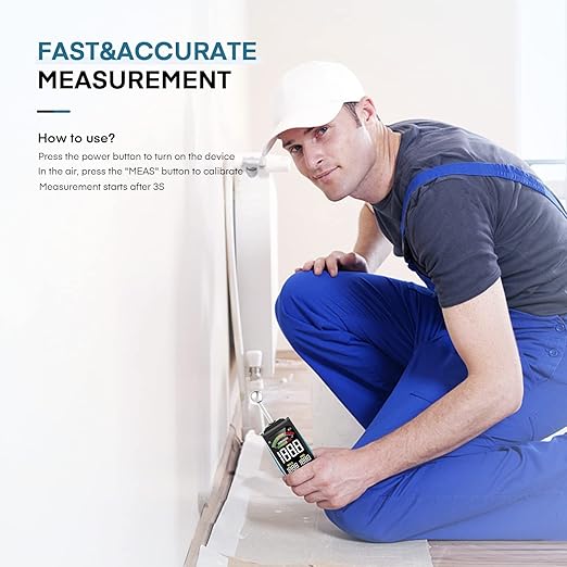 DURFICST 3-inch Color HD Large Screen Moisture Meter with Cloth Bag, 20-40mm Depth Analysis, for Wood, Wall, Plaster, Masonry