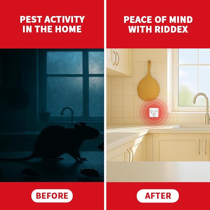 Riddex Sonic Plus Ultrasonic Pest Repeller, Plugs in with extra Outlets Indoor Use - Insect Repellent - Bug Repellents for Home Defense - Protect Against Rodents & Insects, Chemical Free(9 Pack White)