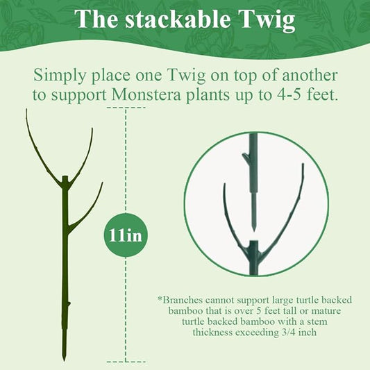 10 Pack Stackable Monstera Plant Support, 11 Inch Plant Support Stakes for Indoor & Outdoor Use, Plants Sticks for Vine Training & Stem Stabilization, Monstera, Pothos, Philodendron
