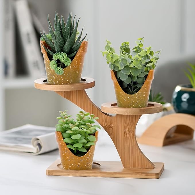 3 Pack Artificial Succulent Plants, Small Potted Fake Plants, Artificial Eucalyptus Leaf Aloe Vera Plants, for Home Decor, Farmhouse Bathroom Office Decor